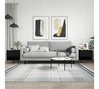 Ziaphsol Tables Basses 2 pièces Noires en Bois d'ingénierie 50x46x50 cm avec Espace de Rangement Moderne pour Salon intérieur et extérieur