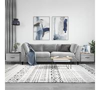 Ziaphsol Tables Basses 2 pièces Sonoma Gris 50x50x40 cm en Bois d'ingénierie avec Pieds en Fer, idéal pour Salon, terrasse ou Espace détente intérieur ou extérieur