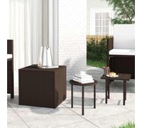 Ziaphsol Tables d'appoint 3 pièces Marron résine tressée pour Salon Chambre entrée Bureau avec Support Stable et Design Pratique idéal pour Rangement et décoration intérieure ou extérieure