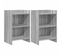 Ziaphsol Tables de Chevet 2 pcs Sonoma Gris 40 x 30 x 60 cm Modern Bedroom Furniture with Storage Shelf for Bedside Lamp, Book, and Decor in Durable Engineered Wood for Stylish Bedroom Setup