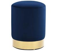 Ziaphsol Tabouret en velours bleu et doré 28 x 36 cm, tabouret avec base en métal, repose-pieds rembourré, portable et peu encombrant pour salon, couloir, chambre d'enfant, table d'appoint