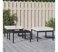 Ziaphsol Tabourets de Jardin modulables Lot de 2, Structure Acier Enduit de Poudre, Coussins Sable, 60 x 60 x 35 cm, Assise extérieure pour terrasse Balcon Patio Lounge Jardin