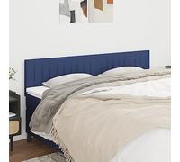 Ziaphsol Tête de lit Bleue 200x5x78/88 cm Tissu résistant réglable pour Chambre Confort décoration Support Lombaire Design élégant