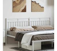 Ziaphsol Tête de lit de rechange en métal blanc de 180 cm pour cadre de lit avec forme tubulaire ronde, tête de lit stable en acier avec dossier, convient pour lit double, chambre à coucher, montage