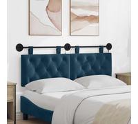 Ziaphsol Tête de lit Suspendue avec lumière LED Bleue en Velours pour Chambre Moderne, Panneau capitonné rembourré, Support Mural, Design élégant, idéal pour décoration intérieure