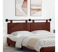 Ziaphsol Tête de lit Suspendue avec lumière LED Brun Brillant en PU Antique pour Chambre Moderne ou Classique, Cadre en Bois, Design rembourré, Installation Murale Facile, idéal pour déco intérieure