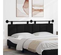 Ziaphsol Tête de lit Suspendue avec lumière LED Noire en Tissu rembourré pour Chambre Moderne, Support Mural, Design rectangulaire, Facile à Fixer, idéal pour décoration intérieure et Confort