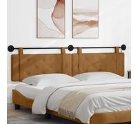 Ziaphsol Tête de lit Suspendue en Velours Marron avec LED intégrée, Design capitonné rectangulaire pour Chambre Moderne, Fixation Murale, Support Stable, idéal pour décoration intérieure et Confort