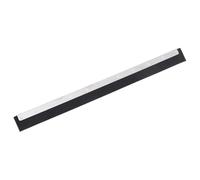 Ziaphsol Tête de raclette de sol 75 x 2 x 5 cm en acier et caoutchouc argenté noir pour poignée de curseur d'eau, carrelage, salle de bain, garage et terrasse, 1 pièce avec 10 vis