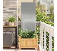 Ziaphsol Toile brise-vue de jardin, argentée, 50 x 140 cm, en acier galvanisé mat, avec incrustations décoratives, brise-vue pour terrasse et jardin pour plus d'intimité