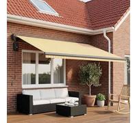 Ziaphsol Toile de Rechange pour auvent Jaune et Blanc 450 x 300 cm en Polyester 240 GSM, résistante aux UV et aux intempéries, déperlante, pour terrasse, Jardin et véranda