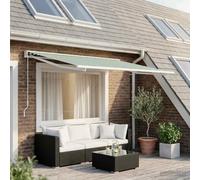 Ziaphsol Toile de Rechange pour auvent Vert et Blanc, 350 x 200 cm, Polyester 240 g m2 avec revetement PU, Resistant aux UV et aux intemperies, pour terrasse, Balcon, Jardin, ombrage Exterieur