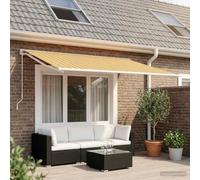 Ziaphsol Toile de Remplacement pour Store banne, auvent rétractable Orange et Noir 450 x 300 cm, Polyester 240 g/m2 avec revetement PU, resistante UV et intempéries, terrasse Jardin Veranda Patio