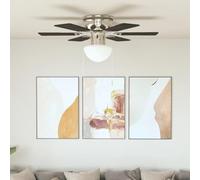 Ziaphsol Ventilateur de Plafond orné avec lumière 82 cm Marron foncé, Silencieux, réversible, avec télécommande, pour Chambre, Salon, Cuisine ou véranda, rafraîchissement Efficace