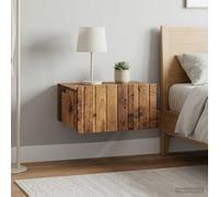 Ziaphsol Vintage Wood Wall-Mounted Bedside Table Set 2 Pieces with 49 x 34.5 x 24 cm Dimensions Ideal for Bedroom Living Room Or Hallway Space-Saving Stylish Storage Solution