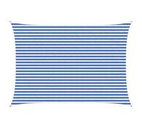Ziaphsol Voile d ombrage Bleu et Blanc 3,5 x 4,5 m en HDPE avec Fixations en Acier Inoxydable, Protection UV 90%, perméable au Vent et a l Eau pour Jardin terrasse Balcon extérieur
