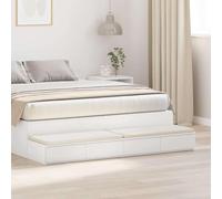 Ziaphsol White 140cm x 36.5cm x 16.5cm Engineered Wood Bed Drawer Storage Unit with 4 Drawers Versatile Furniture for Bedroom Lounge Or Dorm Room Modern Minimalistic Design