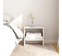 Ziaphsol White 2-Piece Bedside Tables 40x30.5x40 cm Solid Pine Wood Bedroom Furniture Modern Vintage Scandinavian Decor with Storage Drawers and Shelves for Bedroom Living Room Or Dorm