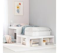 Ziaphsol White Wooden Bedside Table with Desk 232 x 122 x 75 cm Multifunctional Storage Furniture for Bedroom Small Space Living Room and Dormitory with Flexible Assembly