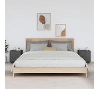 Ziaphsol Wooden Bedside Tables 2 Pieces Gray 40x34x45 cm Solid Pine Nightstands with Storage Compartments for Bedroom Lounge Modern Rustic Style