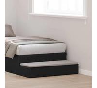 Ziaphsol Wooden Black Oak Bed Drawer with 2 Storage Compartments 100 x 36.5 x 16.5 cm Modern Minimalist Nightstand for Bedroom Lounge Or Kids Room