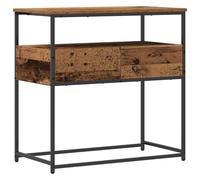Ziaphsol Wooden Console Table 75 x 40 x 75 cm with Shelves and Drawers for Hallway Entryway Modern Vintage Industrial Design Durable Furniture