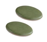 ZIBENE Coussin de Chaise Rond 35 cm Housse ImperméAble, Galette de Chaise Ronde Lot De 2, Coussins pour Chaises De Jardin en Cuir, Facile à Enlever et à Nettoyer, Epais Mousse à MéMoire de Forme Vert
