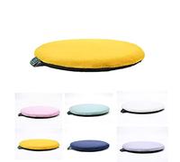 ZIBENE Coussin Rond Chaise De Jardin Exterieur Lavable Diametre 40, Galette Chaise Scandinave Ronde 40 cm, Lavable Coussins De Chaise D'IntéRieur Pas De DéColoration pour Toutes Les Saisons Jaune