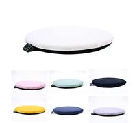 ZIBENE Coussin Rond Chaise De Jardin Exterieur Lavable Diametre 40, Galette Chaise Scandinave Ronde 40 cm, Lavable Coussins De Chaise D'IntéRieur Pas De DéColoration pour Toutes Les Saisons Blanc