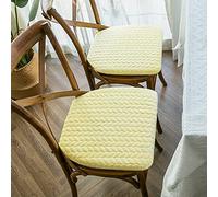 ZIBENE Galette De Chaise avec Scratch, Coussin De Chaise Table A Manger, Doux Confortable Velours Coussins De Chaise D'IntéRieur avec Attache Lot De 1, Dehoussable et Lavable Doux pour La Peau Jaune