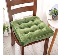 ZIBENE Galette de Chaise Carre 40x40, Coussin Chaise 40x40 Jardin Exterieur épais 8cm, Velours de Cristal Coussins de Chaise d'intérieur Doux Confortable carré Coussin De SièGe De Chaise Vert