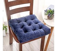 ZIBENE Galette de Chaise Carre 50x50, Coussin Chaise 50x50 Jardin Exterieur épais 8cm, Velours de Cristal Coussins de Chaise d'intérieur Doux Confortable carré Coussin De SièGe De Chaise Bleu Royal