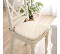 ZIBENE Galette De Chaise Forme TrapèZe, Coussin De Chaise par 1, Galette De Chaise Demi Ronde avec Attaches Line, Coussin pour Chaises De Cuisine avec Ultra-Respirant Housse Beige