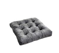 ZIBENE Galette De Chaises CarréEs 45x45, Coussin Ergonomique Chaise Bureau Velour, Double Face Velours Coussins De Chaise D'IntéRieur Bureau Epais Ferme 8cm Doux Confortable Anti-DéFormation Gris