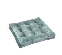 ZIBENE Galette De Chaises CarréEs 45x45, Coussin Ergonomique Chaise Bureau Velour, Double Face Velours Coussins De Chaise D'IntéRieur Bureau Epais Ferme 8cm Doux Confortable Anti-DéFormation Bleu