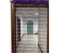 ZiDeTang Rideau de Porte avec Perles en Acrylique - Rideau de séparation de pièce (Violet, 100 cm x 195 cm)