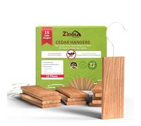 Zidina 15x Blocs de Cèdre avec Crochets | Anti Mites Textiles Puissant | Antimites Vêtements Penderie, Désodorisant Naturel | Répulsifs à Mites de Vêtements pour Armoires & Placards