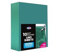 Zieler® Lot de 10 feuilles de lino pour impression lino, double face, faciles à sculpter, format A6 (150 x 100 x 3 mm) Idéal pour l'école ou la maison