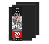 Zieler Lot de 3 carnets de croquis A5 à couverture souple 140 g/m² 20 feuilles blanches lisses et douces