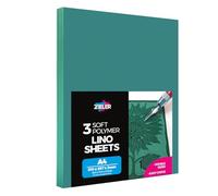 Zieler® Lot de 3 feuilles de lino A4 - Feuilles de lino douces double face, faciles à sculpter, format A4 : 297 x 210 x 3 mm, idéales pour l'école ou la maison