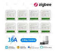 ZigBee 3.0 Mini Module d'automatisation de commutateur intelligent à monter soi-même prise en charge du relais 16A App de contrôle bidirectionnel télécommande passerelle Zigbee requise 10 Piece