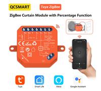 ZigBee - Module de relais de commutateur de stores à volet roulant, Tuya Smart Life, pourcentage, contrôle du minuterie du progrès, Assistant Google Alexa 2 PACK