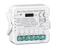 zigbee smart switch Interrupteur sans fil intelligent Module Alexa Télécommande et relais Smart life/tuya Control Compatible avec alexa 2gang, Tuya HUB ZIGBEE requis (ZBSEC02)