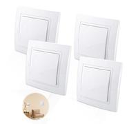 ZIGefofo Lot de 4 interrupteurs marche/arrêt encastrés tout-en-un - Blanc - Avec tournevis - Borne enfichable - Interrupteur de lumière universel - 82 x 82 mm