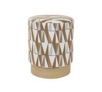 ZIGGY - Tabouret pouf en tissu beige Beige
