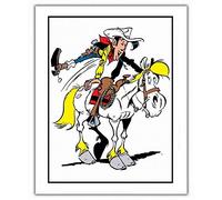 ZigZag Editions Poster affiche offset Lucky Luke, sautant sur Jolly Jumper (28x35,5cm)