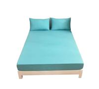ZIHDKE Drap-Housse de Matelas Simple, Double, King, Queen Size, avec Bande élastique, 1 pièce pour Futon(Blue,120x200x30cm)