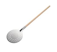 ZiiPa • Pelle À Pizza Ronde Perforée Civita • Inox Alimentaire • Manche Bois Ergonomique • Ø 20 cm • Outil Pizzaiolo • Ustensile Pizza Maison • Four À Pizza Bois/Gaz • Rotation Facile • Anti-Résidus