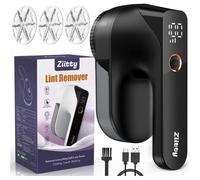 Ziitty Rasoir Anti Bouloche Électrique Écran LCD, Type-C, 3 Niveaux de Puissance Réglables, Tête à 6 Lames Fraise à Peluches