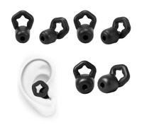 ZIJANG Lot de 3 paires de bouchons d'oreille noirs pour dormir (tailles S + | Bouchons d'oreille en silicone, adaptés pour l'apprentissage, le bureau et les voyages pour réduire le bruit